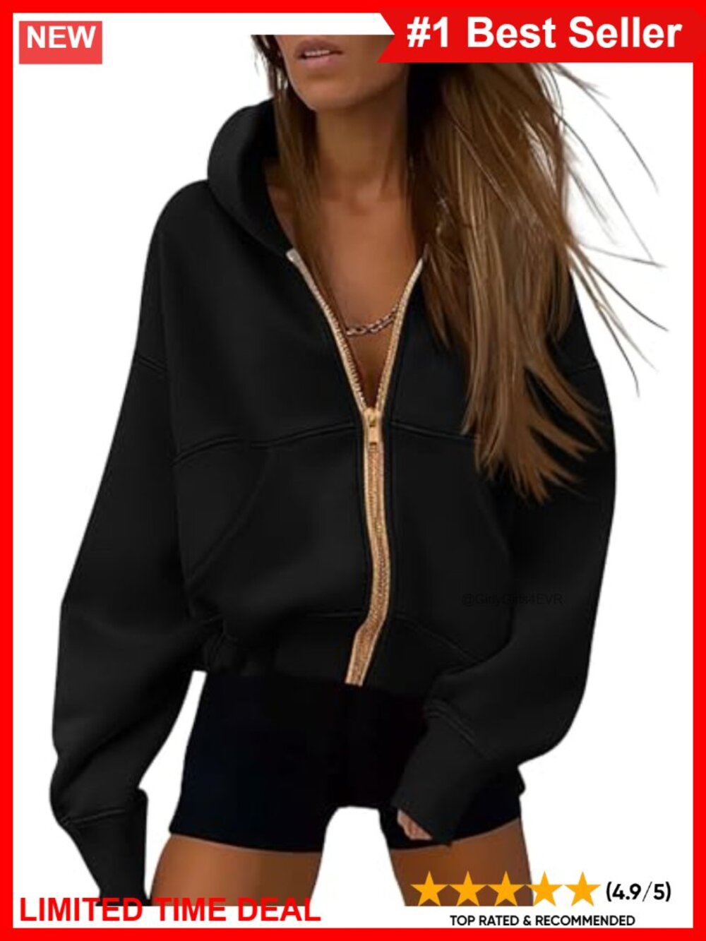 Zip Up Fleece Hoodie Long Sleeve Sweatshirt with Pockets